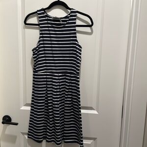 Blue white striped dress
